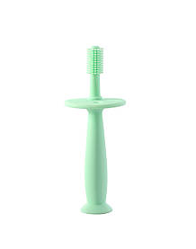 Зубна щітка дитяча силіконова з присоскою 6+ Baby team Зелений