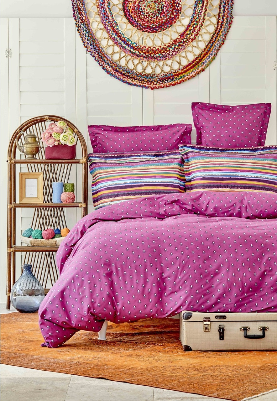 Підковдра з наволочками Sarah Anderson Adya mor фіолетовий 200x220 євро, фото 1