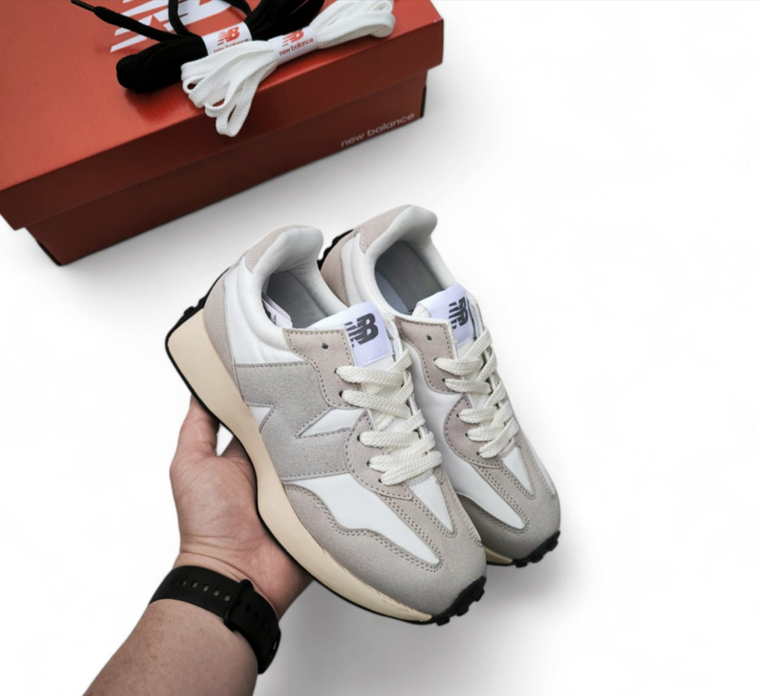 Жіночі кросівки New Balance 327 grey white Нью Беленс сіро-білі замша текстиль
