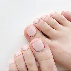 Матові однотонні накладні нігті для педикюру + клей (для пальців ніг) 07