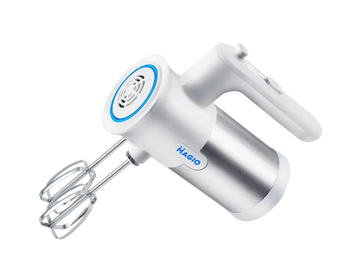 Ручний міксер з режимом турбо Magio MG-230 кухонний міксер для дому 5 швидкостей 2 насадки білий 300 Вт, фото 1