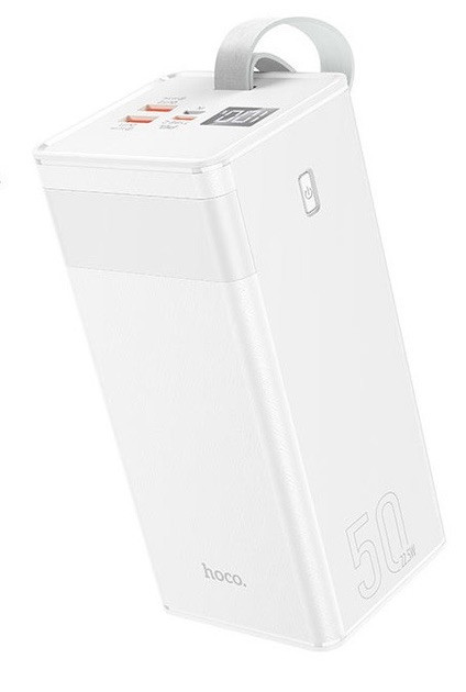 Портативний зарядний пристрій для телефона  Power bank Hoco J86A Powermaster 50000mAh 22.5W з ліхтарем Білий, фото 1