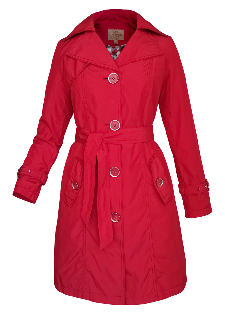 Плащ тренч жіночий весна осінь City Classic Червоний, фото 1