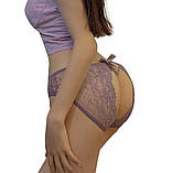 Жіночі сексуальні трусики для рольових ігор із відкритою промежиною, чорні еротичні трусики з вирізом M, фото 4