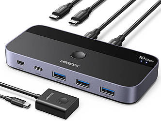 Комутатор Switch Ugreen USB 3.2 4-портовий USB-перемикач-концентратор 10 Гбіт/с Black (CM691)