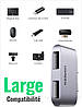 USB-хаб розгалужувач Ugreen HUSB C Hub на 2 порти USB 3.1 10 Гбіт/с Grey (CM413), фото 5