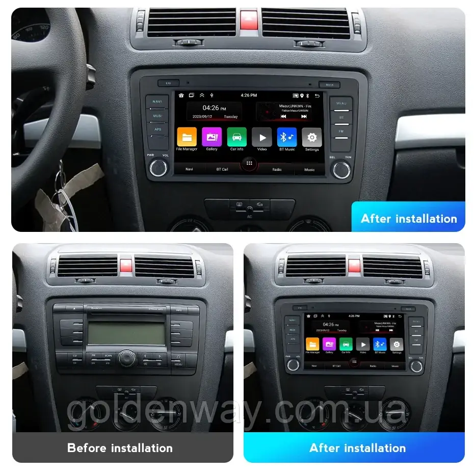 Штатна автомагнітола магнітола для SKODA Octavia 2 A5 2007-2014 MEKEDE 2/32 Гб 4 Core WiFi GPS Carplay