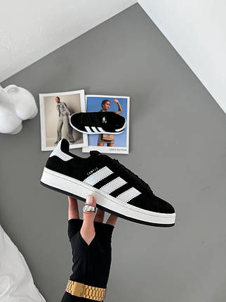 Жіночі Кросівки Adidas Campus 00s Black White / Адідас Кампус 00 Чорні з Білим, фото 1