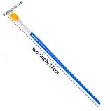 Набір із 10 плоских пензликів з дерев'яними ручками, тонкими нейлоновими щетинками для детального малювання, фото 2