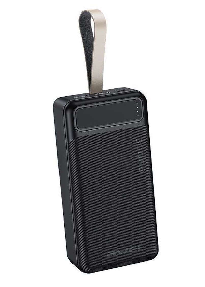 Портативний зарядний пристрій Power Bank Awei P7K 30000mah USB/Type-C Чорний