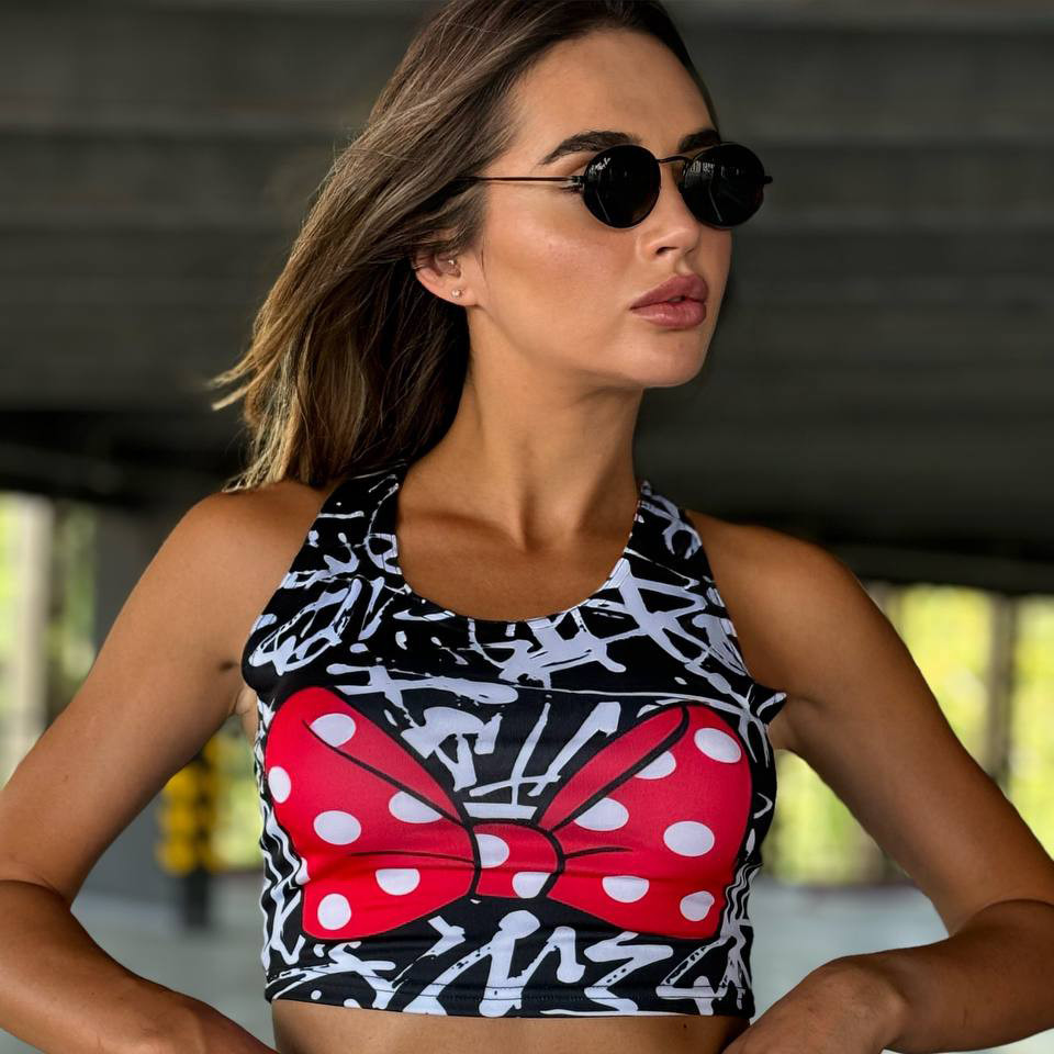 Жіночий спортивний топ на бретелях Мінні Маус Minnie Mouse, фото 1