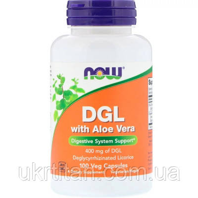 Оригінал! Трави Now Foods Лакриця та Алоє Віра, DGL with Aloe Vera, 400 мг, 100 капсул (NOW-04654) - Вища Якість!, фото 1