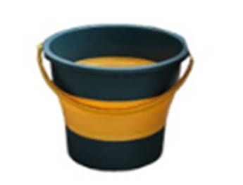 Відро складне силіконове 10л помаранчевий - чорний (orange - black) СИЛА