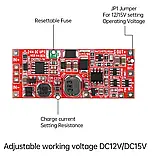 Електронний модуль автоматичного перемикання аварійного живлення DC12/15В 24Вт ДБЖ (UPS), фото 3