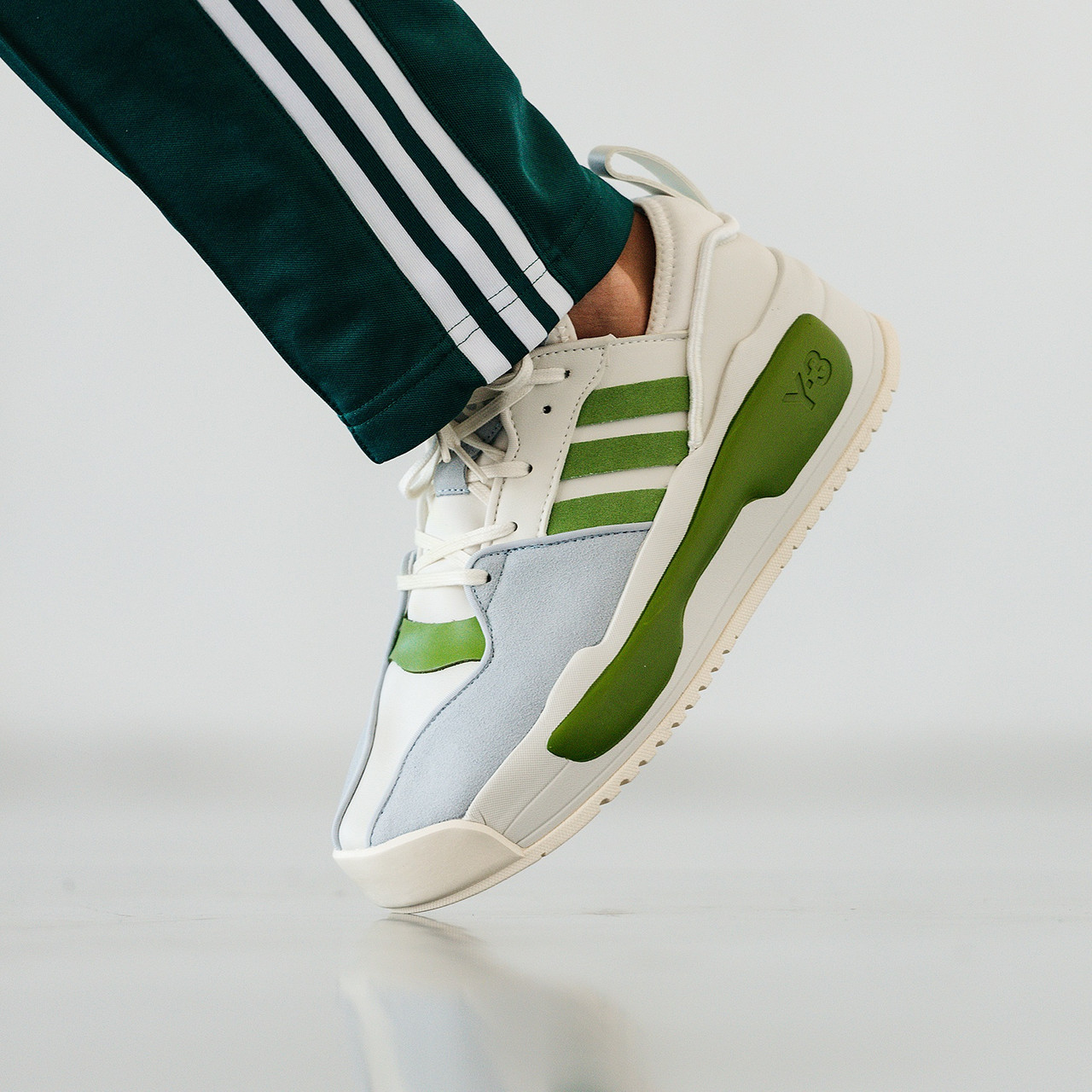 Кросівки Adidas Y-3 Rivalry Cream Green / Адідас І-3 Райвелрі Кремові із Зеленим