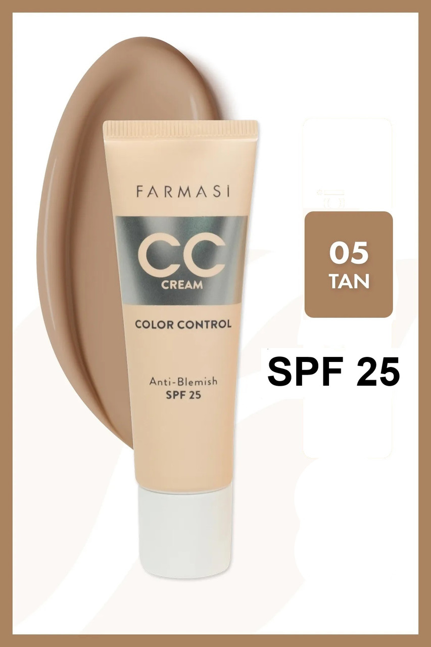 Тонуючий СС крем для обличчя Color Control Anti-Blemish SPF 25, Tan 05, Farmasi, 30 мл, фото 1
