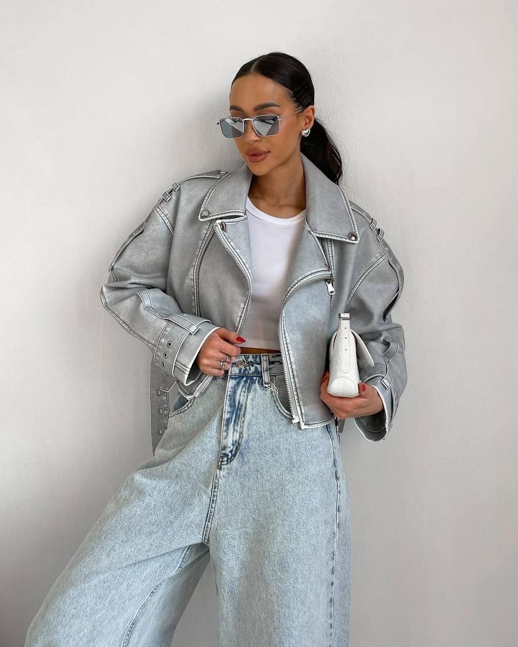 Укорочена косуха еко-шкіра, фото 1