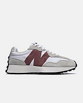 Жіночі Кросівки New Balance 327 White Ocean Grey Red / Нью Беланс 327 Оушен Білі з Сірим та Червоним, фото 3