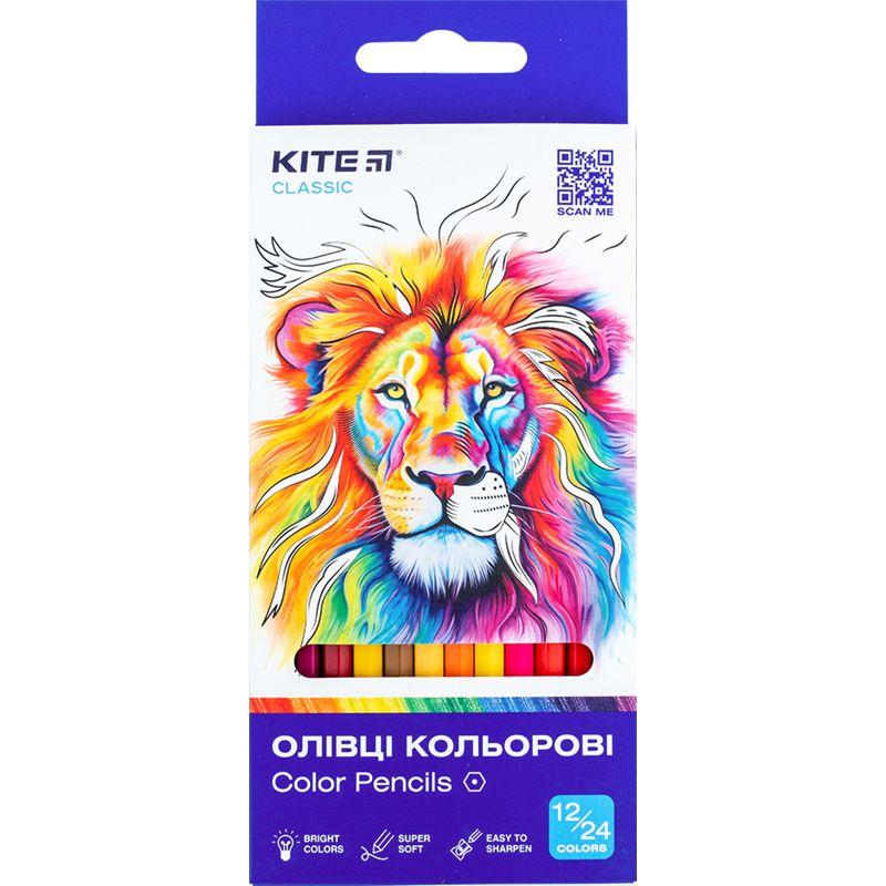 Олівці Kite Classic двостороні 12 кол
