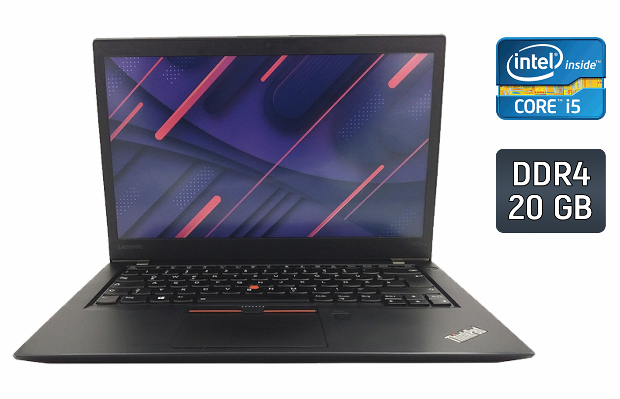 Ультрабук Б-клас Lenovo ThinkPad T470S/ 14" (1920x1080)/ Core i5-6300U/ 20 GB RAM/ 256 GB SSD/ HD 520