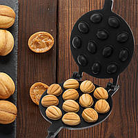 Горішниця форма для випічки 12 половинок великих горішків на плиті з антипригарним тефлоновим покриттям