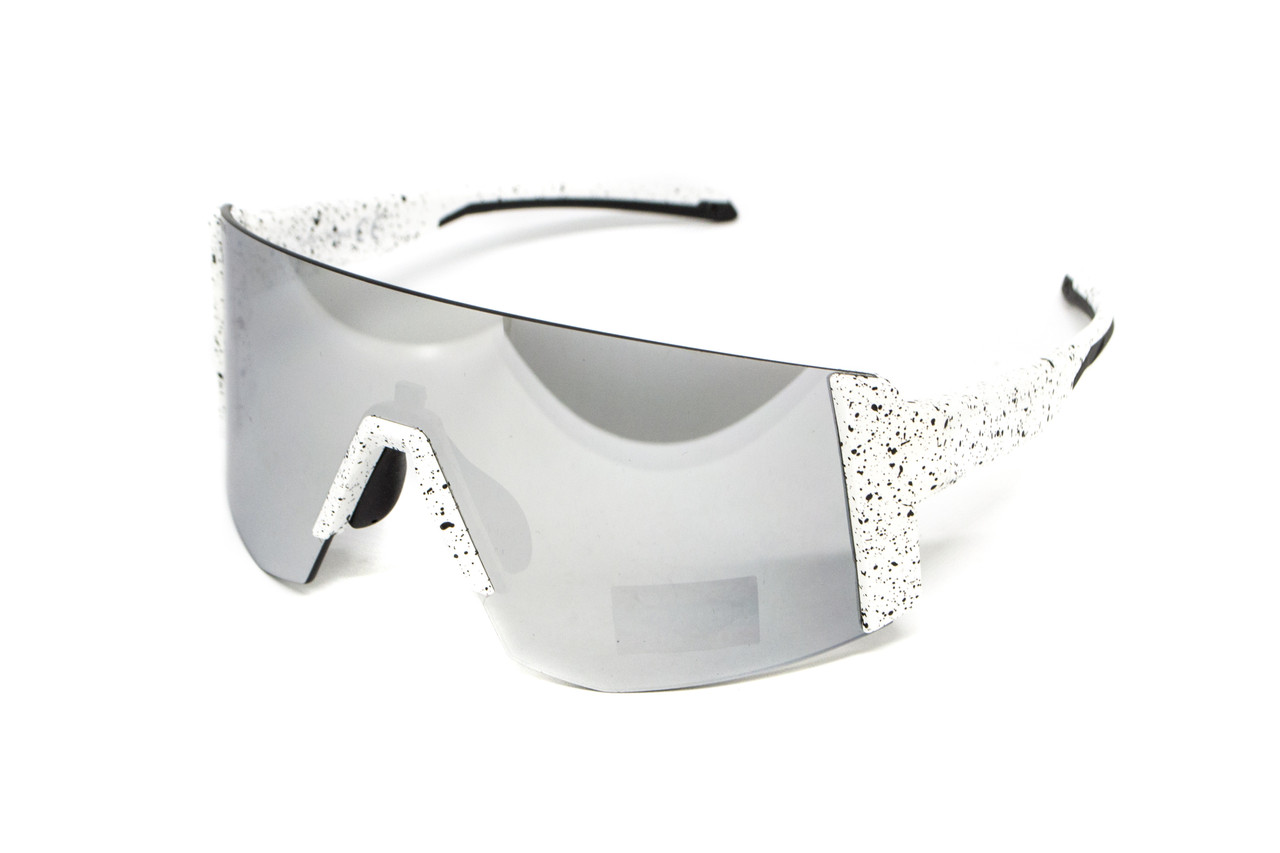 Окуляри захисні Global Vision Astro White (G-Tech™ silver), дзеркальні сірі в білій оправі (з можливістю установки діоптрійної, фото 1