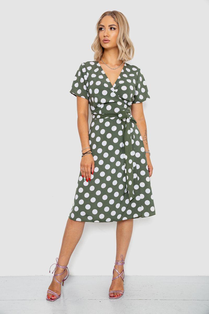Сарафан у горох, колір хакі, 241R166, фото 1