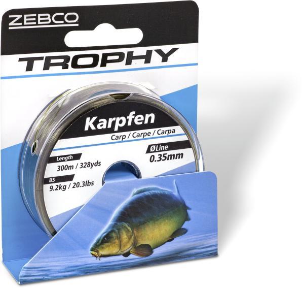 Волосінь 0,35mm Zebco Trophy Carp 300m 328yds 9,2kg,20,3lbs dark camo