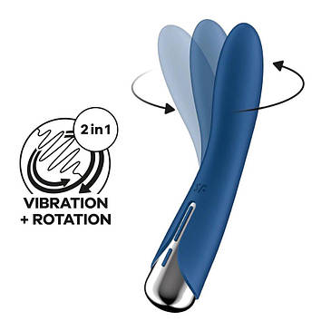 Вібратор точки G з обертанням Satisfyer Spinning Vibe 1 Blue, 2 двигуна, фото 1