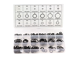 Гумові ущільнювальні кільця О-Рінгів, прокладки оливостійкі, набір гумок для сантехніки 225 шт. d 3-22