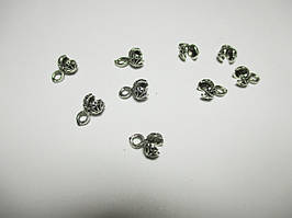 Затискачі для шнурів "Візерунок", литий метал колір античне срібло10 шт