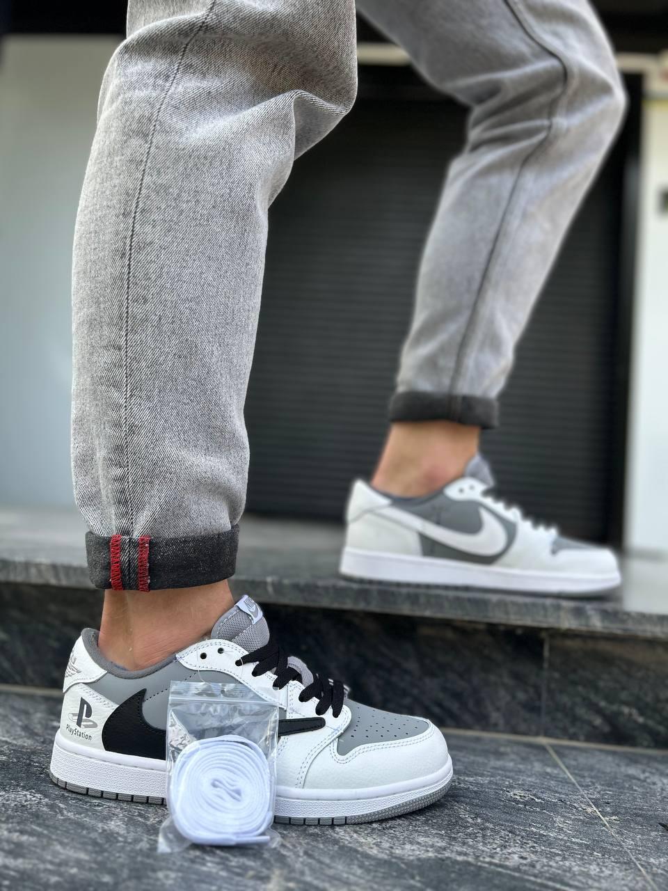 Кросівки чоловічі білі Jordan 1 Retro Low x Travis Scott Low Play Staticon (16657)