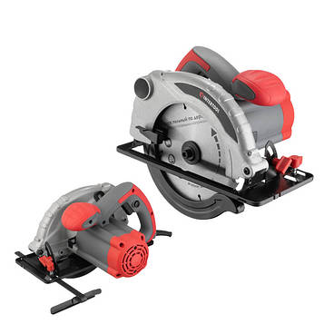 Пила дискова 1300 Вт, 5000 об/хв, кут нахилу 0-45°, глибина розпилу 41/57 мм, диск 185*20 мм INTERTOOL DT-0613