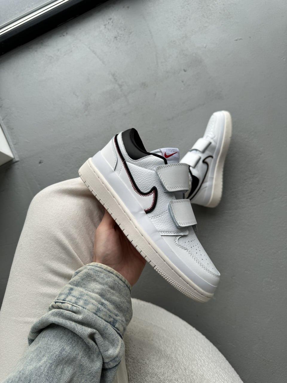 Кросівки чоловічі білі Jordan 1 Retro Low Double Strap White Black (15683)