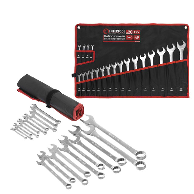 Набір ключів комбінованих 20 ед., 6-32 мм Cr-V INTERTOOL HT-1253, фото 1