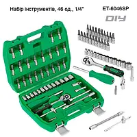 Набір інструментів 46 од у кейсі., 1/4" INTERTOOL ET-6046SP