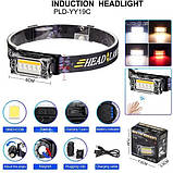 Ліхтар налобний YY-19С-5SMD+COB white+yellow+red TI-340 Motion Sensor, фото 9