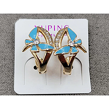 Сережки Xuping 10*15мм, англійський замок, 18к