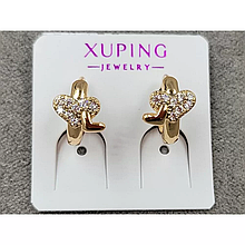 Сережки Xuping 6*10мм, круглий замок, 18к