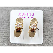 Сережки Xuping 5*14мм, круглий замок, 18к