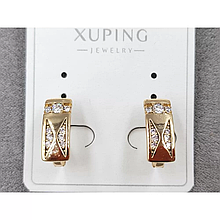 Сережки Xuping 6*15мм, англійський замок, 18к