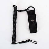 Страхувальний тренчик з карабіном та кріпленням на пояс чорний, фото 2