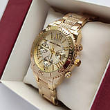 Жіночий наручний годинник Michael Kors (майкл корс) золотого кольору з римськими цифрами - код 2436, фото 3