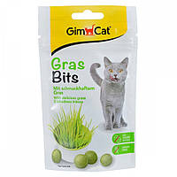 Ласощі GimCat GrasBits для котів таблетки з травою 65шт 40г