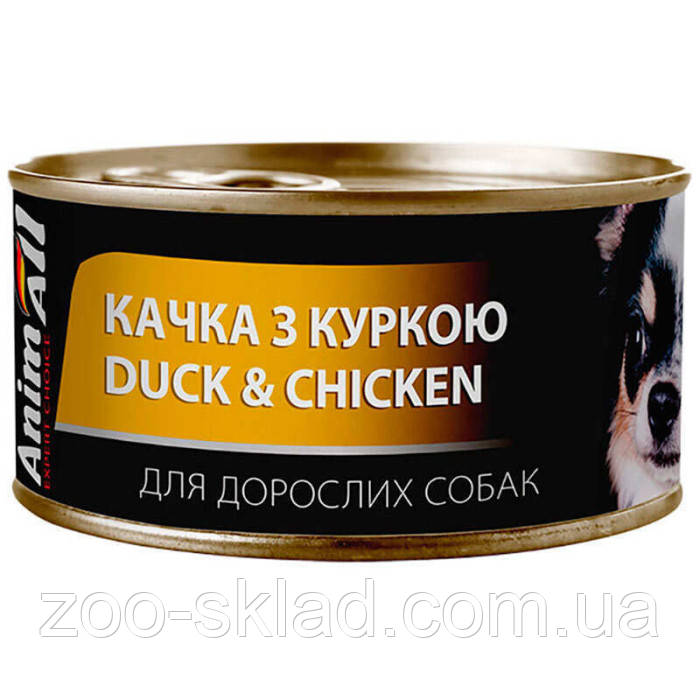 Animall DOG Can Duck & Chicken для собак, качка з куркой в ніжному желе 85г