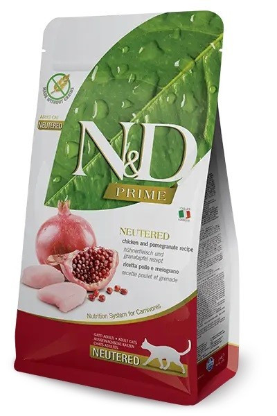 Farmina N&D Prime Cat Neutered Chicken & Pomegranate для стерилізованих котів, з куркою та гранатом 10кг