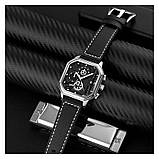 Чоловічий квадраний годинник з хронографом Skmei 1963SI Silver, фото 5