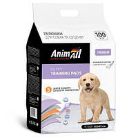 Пелюшки AnimAll Puppy Training Pads з ароматом лаванди для собак і цуценят 100шт 60х60см
