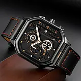 Чоловічий квадраний годинник з хронографом Skmei 1963BKRG Black-Rose-Gold, фото 7