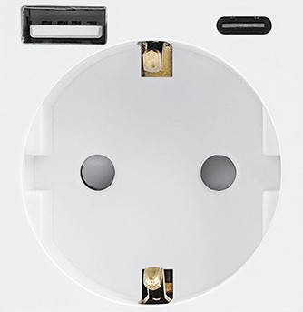 Механізм розетки 1DAL | Білий, USB + Type-C (86-1E&AC2.4-WT)